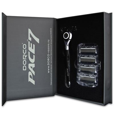 Набор DORCO РАСЕ-7 ЭКСКЛЮЗИВ (2 предмета) (станок + 5 кассет) в подарочной упаковке