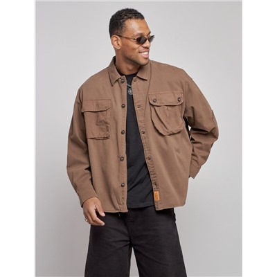 Джинсовая куртка мужская коричневого цвета 12770K