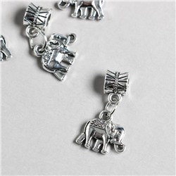 Бейл с подвеской металл для творчества "Индийский слон" серебро 2,4 см