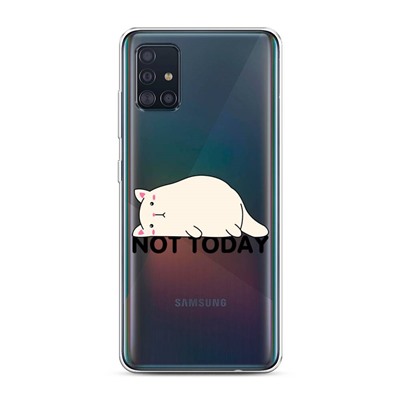 Силиконовый чехол Cat not today на Samsung Galaxy A51