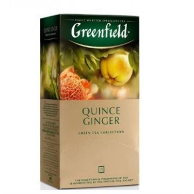 Чай зеленый Гринфилд Quince Ginger,в пакетиках 25 шт