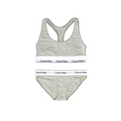 Женский комплект Calvin Klein с чашечками серый: топ и плавки C03