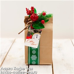подарочный набор №1 Снежинки в крафт-пакете, в составе чай и шоколад