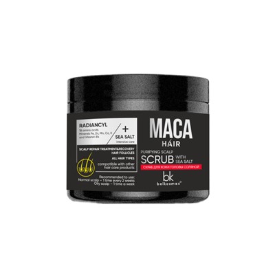 Belkosmex MACA HAIR  Скраб для кожи головы соляной 200г