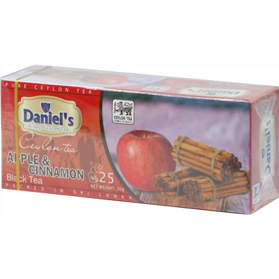 Daniel's. Apple & Cinnamon Black Tea 50 гр. карт.пачка, 25 пак.