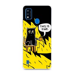 Силиконовый чехол This is fine cat на ZTE Blade A51