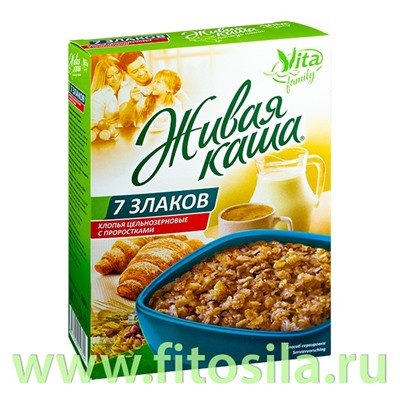 Живая каша "7 злаков" МИКС 100% пророщенное зерно + хлопья, 300 г, ТМ "Vita"