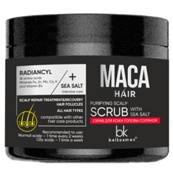 Belkosmex MACA HAIR  Скраб для кожи головы соляной 200г