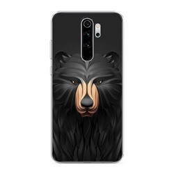 Силиконовый чехол Медведь из линий на Xiaomi Redmi Note 8 Pro