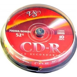 CD-R 700Mb VS 80 минут 52x 10шт туба VS