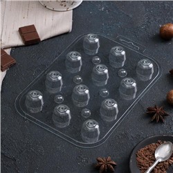 Форма для шоколада и конфет «Круглые завитушки», 13×9,5 см, цвет прозрачный