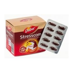 СТРЕССКОМ ДАБУР (STRESSCOM DABUR),ПРИ НЕРВНЫХ РАССТРОЙСТВАХ, СТРЕССАХ, 120 КАПСУЛ