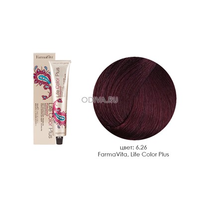 FarmaVita, Life Color Plus - крем-краска для волос (6.26 темный блондин красный ирис)