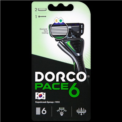Станок для бритья DORCO PACE-6 (+ 6 кассет), система с 6 лезвиями, SXA1002pr ВЫГОДА 25%