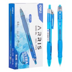 Ручка гелевая автоматическая Arris EG08-BL 0.5мм синяя, с грипом (1485604) Deli