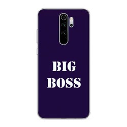 Силиконовый чехол Big boss на синем на Xiaomi Redmi Note 8 Pro