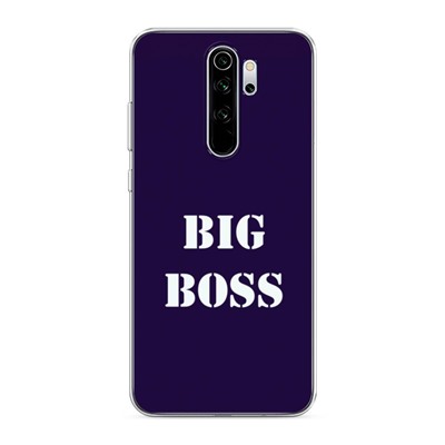 Силиконовый чехол Big boss на синем на Xiaomi Redmi Note 8 Pro