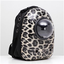 Рюкзак для переноски животных с окном для обзора "Леопардовый", 32 х 22 х 43 см