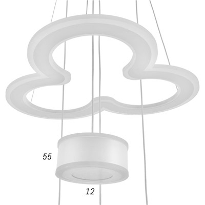 Люстра с ПДУ 1166/5 LED 185Вт 3000-6000К диммер белый d.45 см