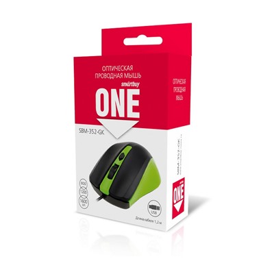 Мышь оптическая Smart Buy SBM-352-GK ONE (green/black)