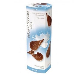 Шоколадные чипсы Belgian Chocolate Thins Молочные 80 гр