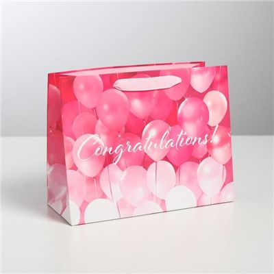 Пакет ламинированный горизонтальный Congratulations!, MS 23 × 18 × 10 см