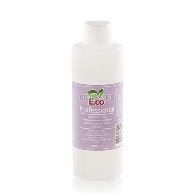 E.Co Nails, Cleaner - средство для обезжиривания и снятия липкого слоя, 1000 мл