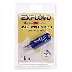 Флэш накопитель USB 8 Гб Exployd 650 (blue)
