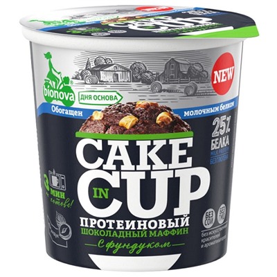 Маффин протеиновый с фундуком Cake Cup BIONOVA 40 гр.