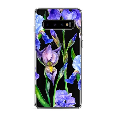 Силиконовый чехол Синие ирисы на Samsung Galaxy S10