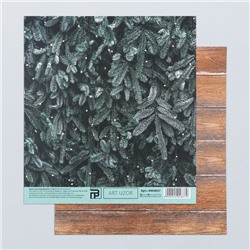 Бумага для скрапбукинга «Голубая ель», 15.5 × 17 см, 180 г/м