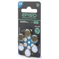 Элемент питания EPILSO ZA675 (PR44) 6BC 1.45V для слухового аппарата (отгрузка кратно 6 шт) EPB-ZA675-6BC EPILSO