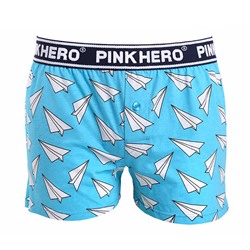 Мужские трусы Pink Hero голубые с самолетиками удлиненные PH1279-7