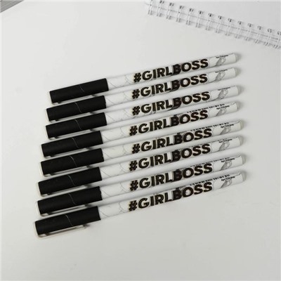 Ручка с колпачком и нанесением soft-touch Girl boss, синяя паста, 0,7 мм, цена за 1 шт