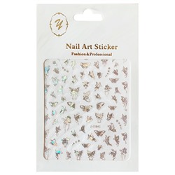 Nail Art Sticker, 2D стикер Z-D3842 (серебро)