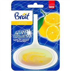 Блок-корзинка Туалетный BRAIT LEMON Xtra Power, устранение грязи и запахов, аромат Лимонный (40 гр)