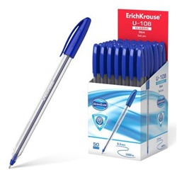 Ручка шариковая U-108 Classic Stick Ultra Glide Technology синяя 1.0мм 47564 ErichKrause