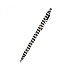 Ручка автоматическая шариковая 0.7мм "Felicita Black White.ПОЛОСКИ" синяя, металлический корпус 20-0263/10 Bruno Visconti