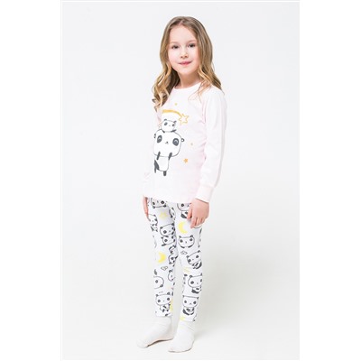 Пижама для девочки Crockid К 1537 пыльно-розовый + панды на белом