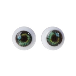 Глаза винтовые с заглушками, набор 10 шт, размер 1 шт: 0,8 см, цвет зелёный