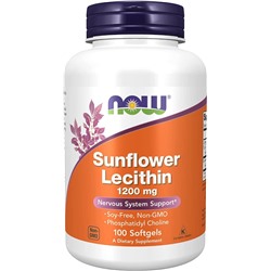 NOW Лецитин подсолнечный Sunflower Lecithin 1200 mg 100 капс