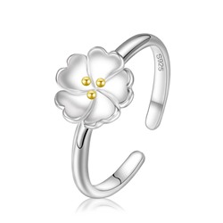 Безразмерное кольцо "Цветок", Crystal Shik