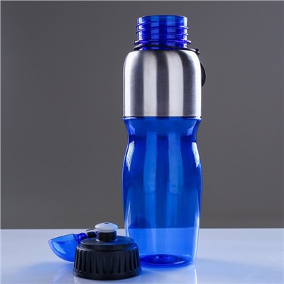 Бутылка для воды "Аккадия" 600 мл, с соской, 7.5 х 23.5 см, синяя
