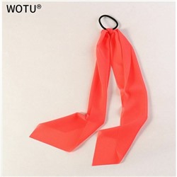 Sale! Резинка - платок-повязка для волос,цвет неоновый оранжевый, 1 шт.