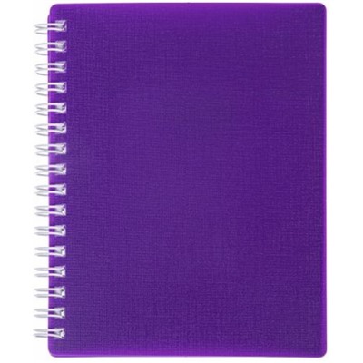 Записная книжка на спирали пластиковая обложка А6 80л клетка "CANVAS" фиолетовая (081653) 05320 Хатбер