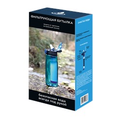 Бутылка для фильтрации воды Барьер (синяя) 930 мл