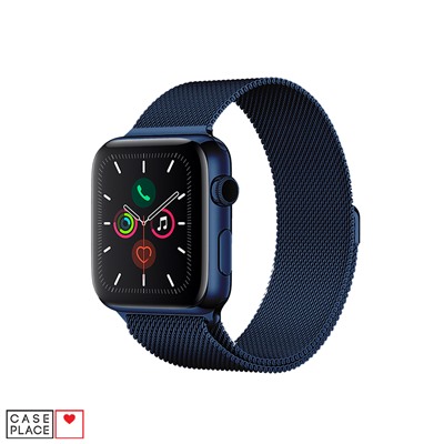Металлический ремешок для Apple Watch 42/44 мм синий Миланская петля