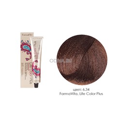 FarmaVita, Life Color Plus - крем-краска для волос (6.34 темный блондин золотисто-медный)