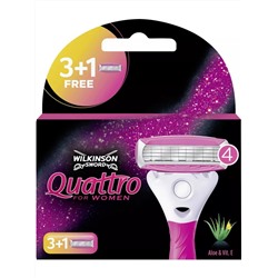 Кассеты для бритвы Schick (Wilkinson Sword) QUATTRO Women/ Women Sensitive (4шт) (Старый дизайн)