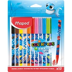 Фломастеры 12цв 845701 суперсмываемые COLOR'PEPS OCEAN LIFE Maped